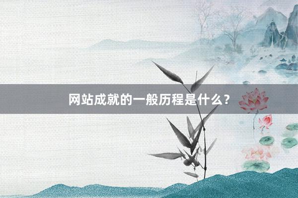 网站成就的一般历程是什么？